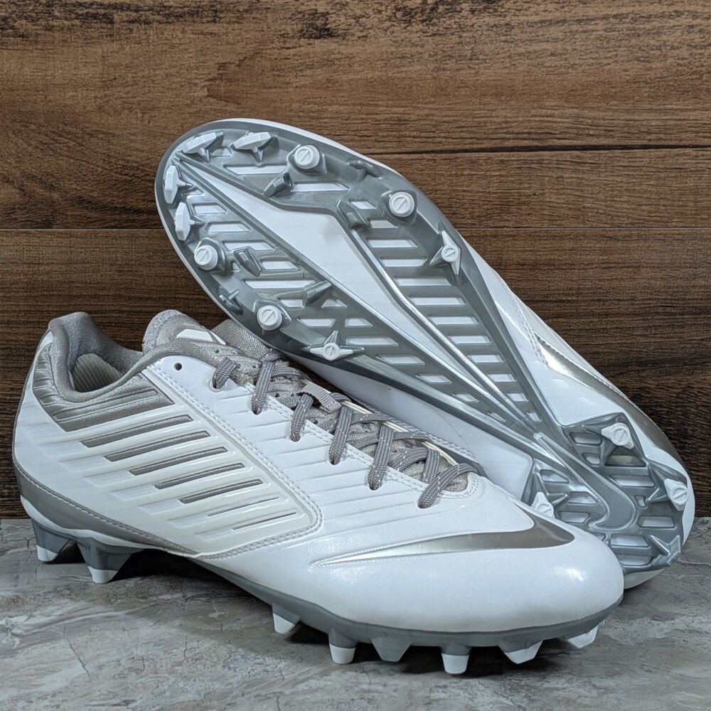 Nike Vapor Speed Low Men's 11.5 White Metallic Silver Football Cleats 684837-100